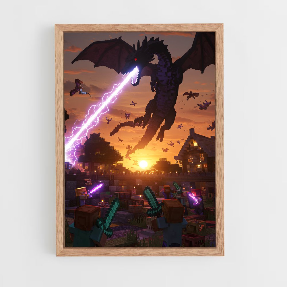 Poster L'Essor du Dragon – affiche Minecraft (vue 4)
